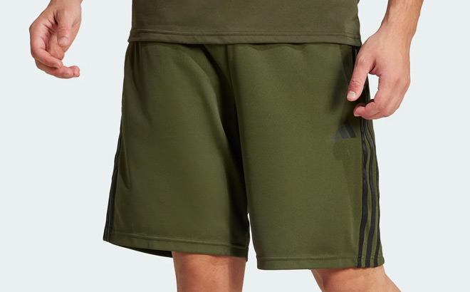 Adidas Mens Train Essentials Pique 3 Stripes Training Shorts