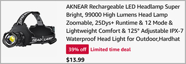 Aknear LED Rechargeable Headlamp Screenshot Aknear LED Rechargeable Headlamp Screenshot