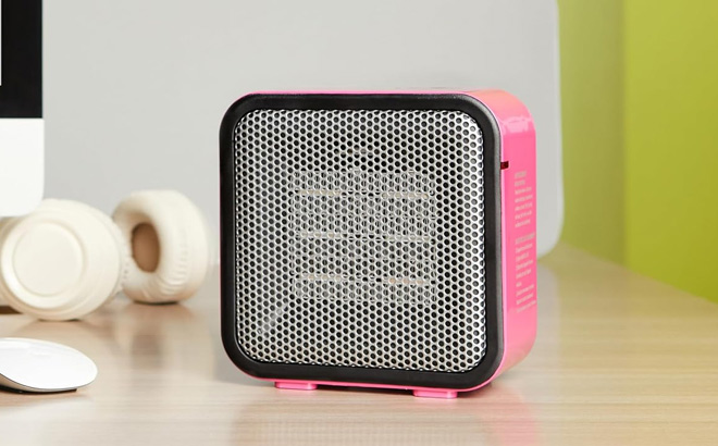 Amazon Basics Ceramic Space Heater in Pink Color