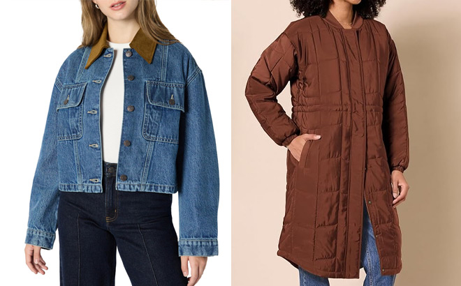 Amazon Essentials Womens Denim Jacket and Amazon Essentials Womens Coat