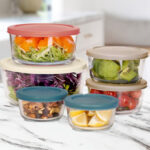 Art Cook 12 Piece Glass Food Storage Container Set on a Kitchen Counter