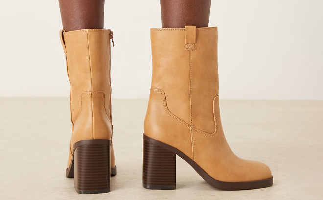 Asos Design Ruby Pull on Block Heeled Ankle Boots Asos Design Ruby Pull on Block Heeled Ankle Boots