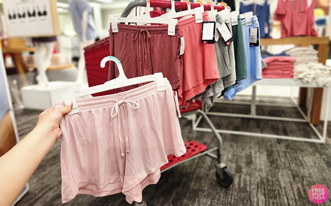 Auden Womens Pajama Short in Different Colors on a Cart at Target