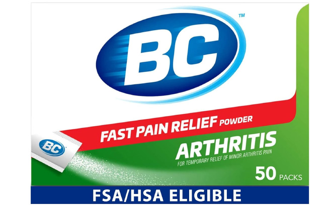BC Pain Relief Powder 50 Count on White Background