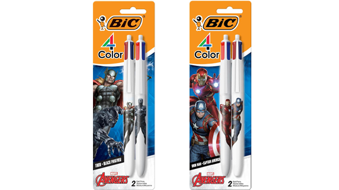 BIC Marvel Avengers 4 Color Pens 2 Packs