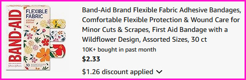 Band Aid Bandages Checkout Screen