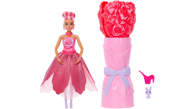 Barbie Petal Pop Scented Doll with Rose Dress Accessories
