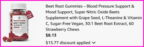 Beet Root Gummies Checkout Screen