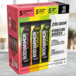 BodyArmor Flash IV Electrolyte Packets 15 Count Box on a Table