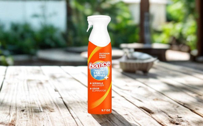 Bounce Anti Static Spray on a Table Bounce Anti Static Spray on a Table