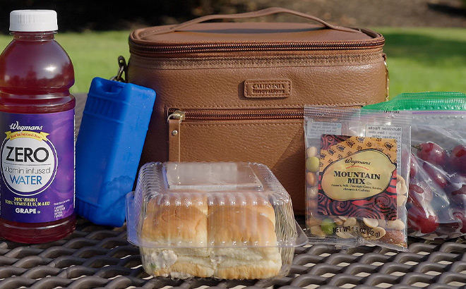 California Innovations 6 Can Insulated Faux Leather Lunch Tote
