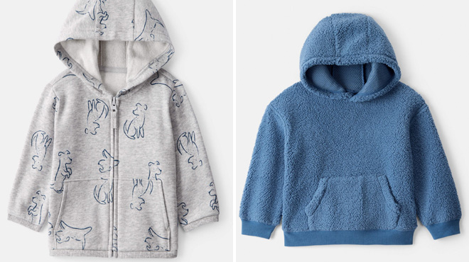Carters Baby Boy DayDream Fleece Dog Print Hoodie Carters Baby Boy DayDream Fleece Dog Print Hoodie
