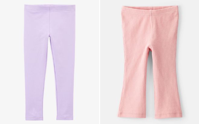 Carters Toddler Girl Stretch Leggings and Baby Girl Cotton Flare Leggings
