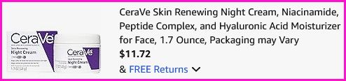 CeraVe Night Cream Checkout Screen