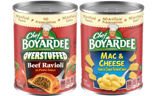 Chef Boyardee Overstuffed Beef Ravioli and Mac Cheese