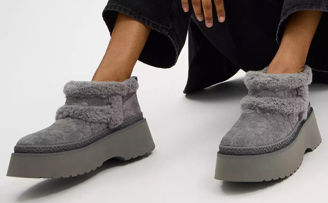 Coach Outlet Christina Bootie In Signature Suede 1