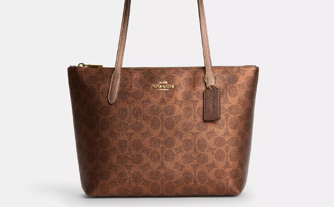 Coach Outlet Fiona Zip Tote Bag In Signature Canvas Coach Outlet Fiona Zip Tote Bag In Signature Canvas