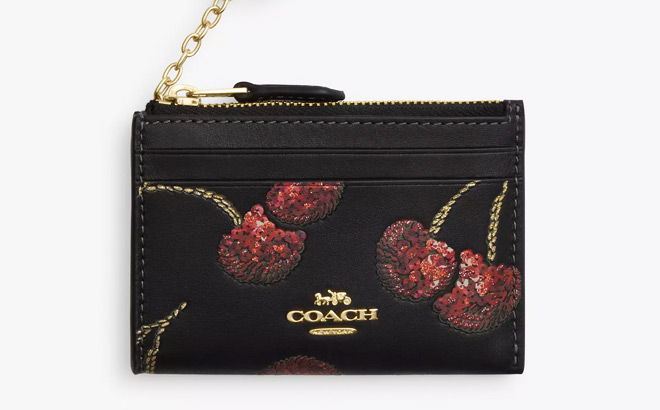 Coach Outlet Mini Skinny ID Case With Cherry Print
