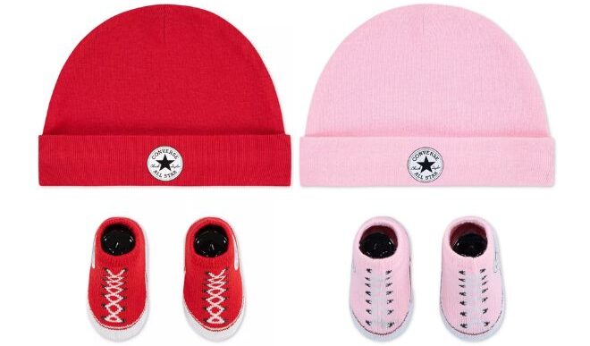 Converse Baby Beanie with Booties Gift Set Converse Baby Beanie with Booties Gift Set