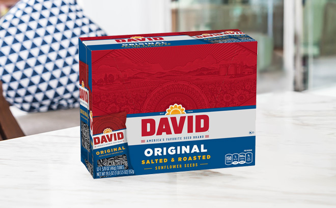 David Sunflower Seeds 12 Pack on the Table David Sunflower Seeds 12 Pack on the Table