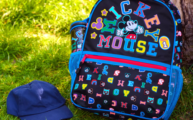 Disney Personalized Mickey Mouse Letters Backpack on Grass