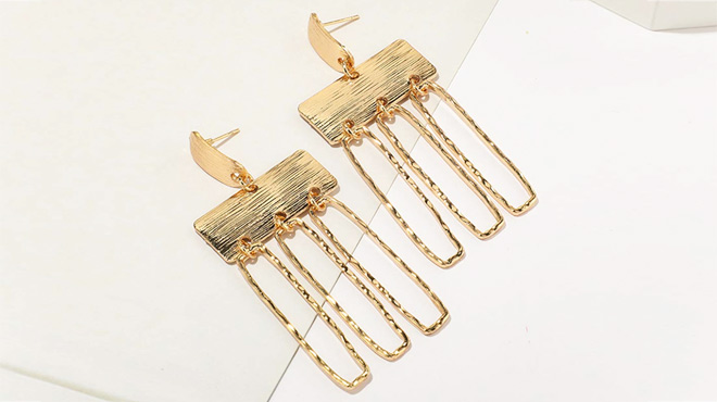 Doubnine Geometric Rectangle Dangle Drops
