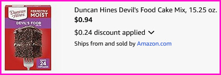 Duncan Hines Devils Food Cake Mix Checkout Screen