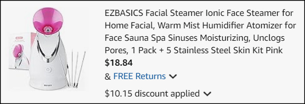 EZBASICS Facial Steamer Checkout EZBASICS Facial Steamer Checkout