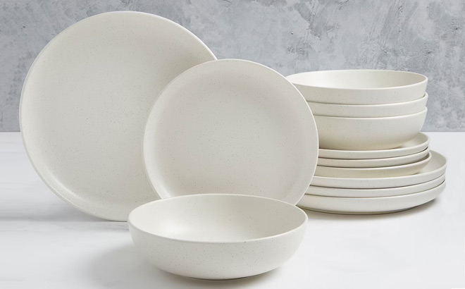 Fieldcrest Legacy Steam 12 Piece Stoneware Dinnerware Set