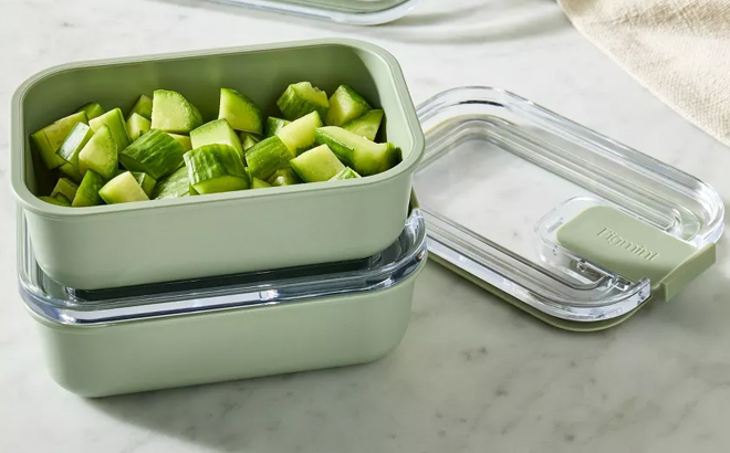 Figmint Meal Prep Food Storage Container Set of 2 Figmint Meal Prep Food Storage Container Set of 2