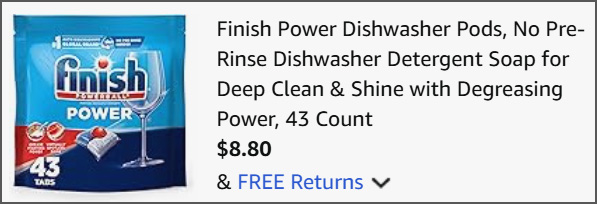 Finish Power Dishwasher Pods at Checkout