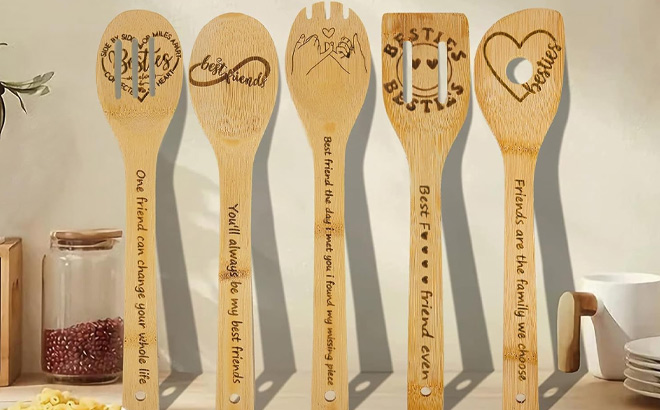 Friend Wooden Cooking Spoons 5 Piece