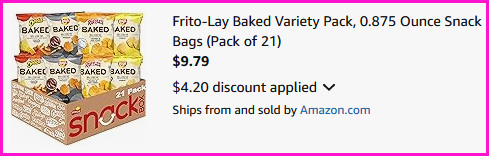 Frito Lay Baked Chips Checkout Screen
