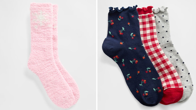 GAP Factory Cozy Socks and Quarter Crew Socks