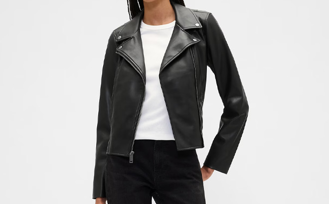 GAP Factory Vegan Leather Moto Jacket GAP Factory Vegan Leather Moto Jacket