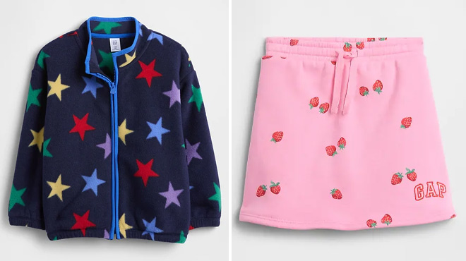 GAP Factory babyGap Fleece Zip Sweatshirt and babyGap Pull On Logo Skort