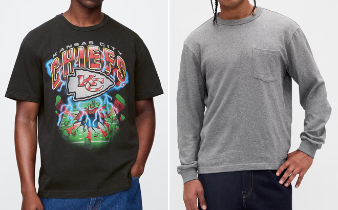 GAP NFL Kansas City Chiefs Graphic T Shirt and Heavyweight Relaxed T Shirt GAP NFL Kansas City Chiefs Graphic T Shirt and Heavyweight Relaxed T Shirt