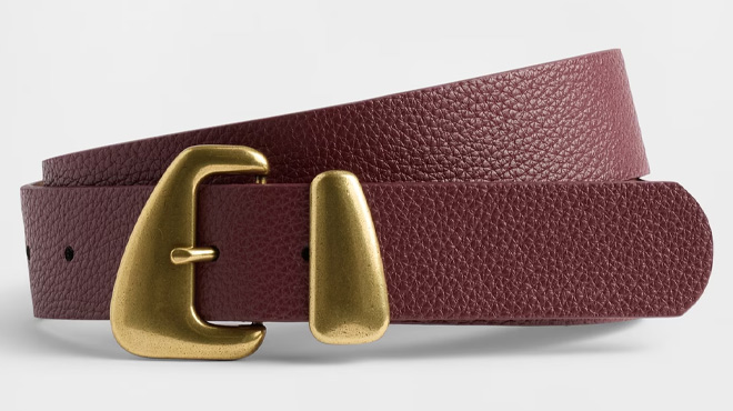 GAP Vegan Leather Pebble Angular Buckle Belt