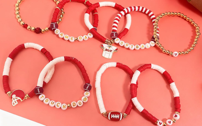 Game Day Football Bracelets 9 Pack Game Day Football Bracelets 9 Pack