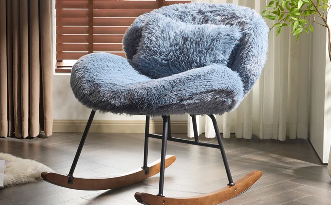 George Oliver Cozy Rocking Leisure Chair in Blue Color George Oliver Cozy Rocking Leisure Chair in Blue Color