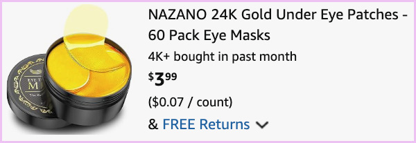 Gold Under Eye Patches at Checkout