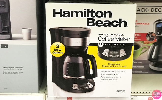 Hamilton Beach 12 Cup Programmable Coffee Maker on the Shelf Hamilton Beach 12 Cup Programmable Coffee Maker on the Shelf