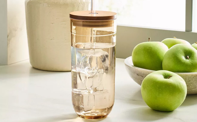 Hearth & Hand with Magnolia Fluted Rounded Glass Tumbler Hearth & Hand with Magnolia Fluted Rounded Glass Tumbler