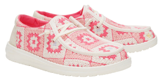 Hey Dude Wendy Cottage Crochet Shoes in Coral Hey Dude Wendy Cottage Crochet Shoes in Coral