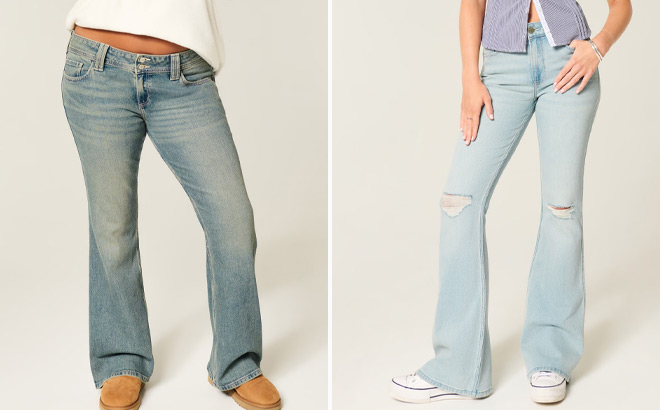 Hollister Low Rise Butterfly Embroidery Medium Wash Bootcut Jeans Hollister Low Rise Butterfly Embroidery Medium Wash Bootcut Jeans