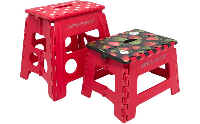 Improvements 14 5 inch and 12 5 inch Folding Plastic Step Stools