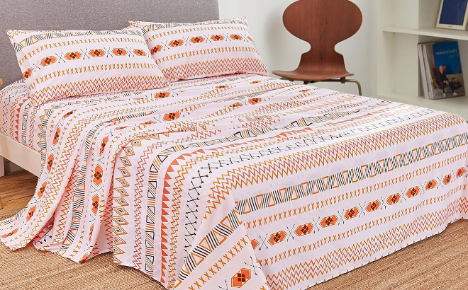 JSD Orange Boho Sheet Set Full 4 Piece
