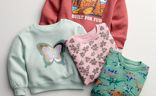 Jumping Beans Baby Toddler Boy Graphic Fleece Crewneck Sweatshirt