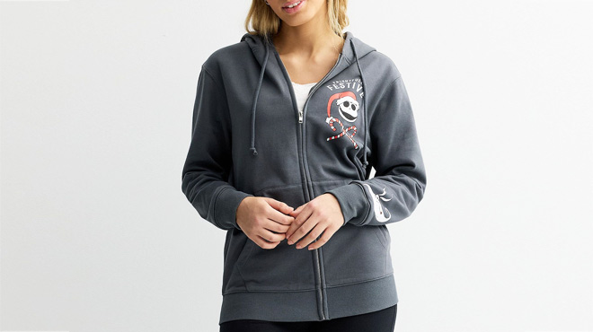 Juniors The Nightmare Before Christmas Graphic Zip Up Hoodie