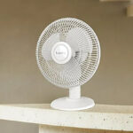 Lasko White 12 Inch Table Fan on a Counter
